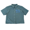 001 "Your Cross" Cropped Flannel Short Sleeve Grid Green - XL