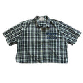 "Your Cross" Cropped Short Sleeve Lightweight Flannel Plaid Green - XL (30in30 Day 1)